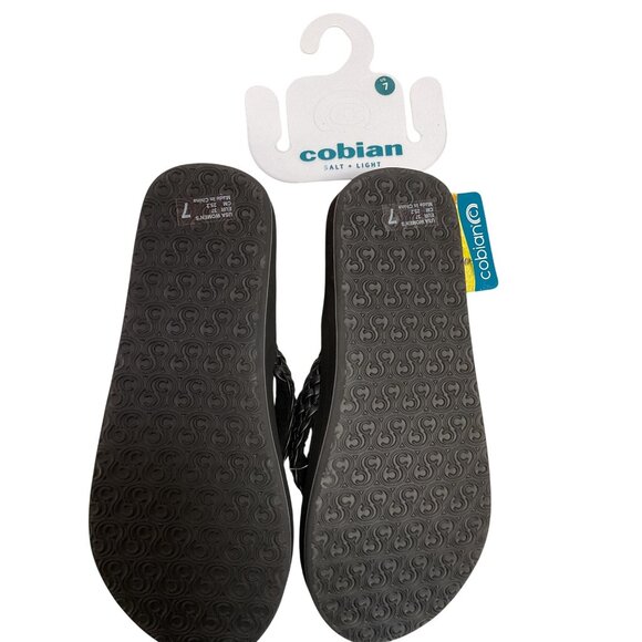 Cobian Womens Braided Black Flip-Flops Size 7 Durable Comfortable Beach Sandals - Picture 3 of 4